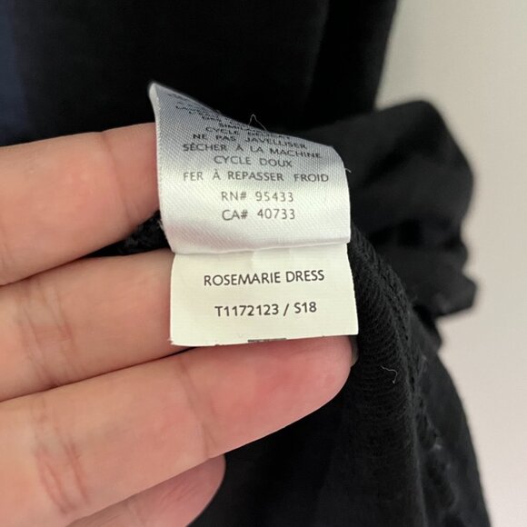 Toad & Co Dress Size Large Rosemarie Cap Sleeve Knee Length Black Organic Cotton - Picture 4 of 10